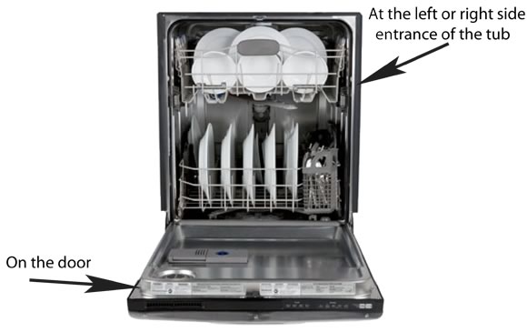 dishwasher model number locations